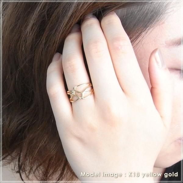 指輪 レディース リング 18金 18k k18 プレゼント 記念日 誕生日 30代 40代 50代 60代 彼女 妻 女性 人差し指 中指 薬指 「レルタ」の画像