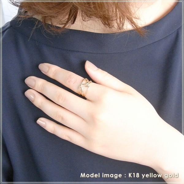 指輪 レディース リング 18金 18k k18 プレゼント 記念日 誕生日 30代 40代 50代 60代 彼女 妻 女性 人差し指 中指 薬指 「レルタ」の画像