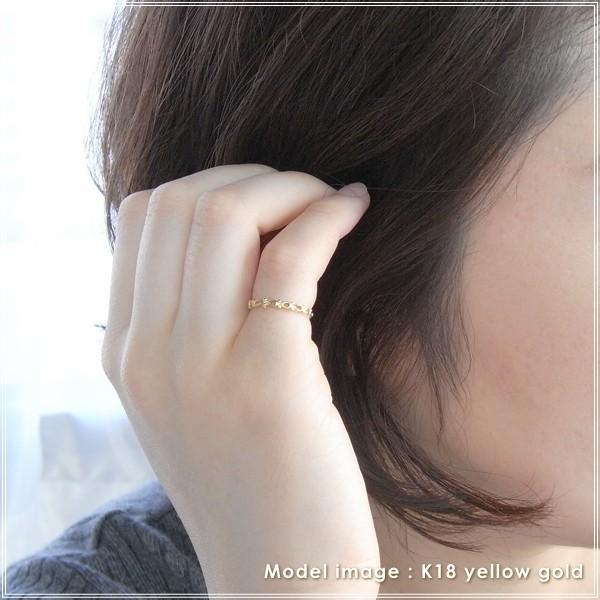 指輪 レディース ピンキーリング 18金 18k k18 プレゼント 記念日 誕生日 30代 40代 50代 60代 彼女 妻 女性 小指 「リュバン」の画像