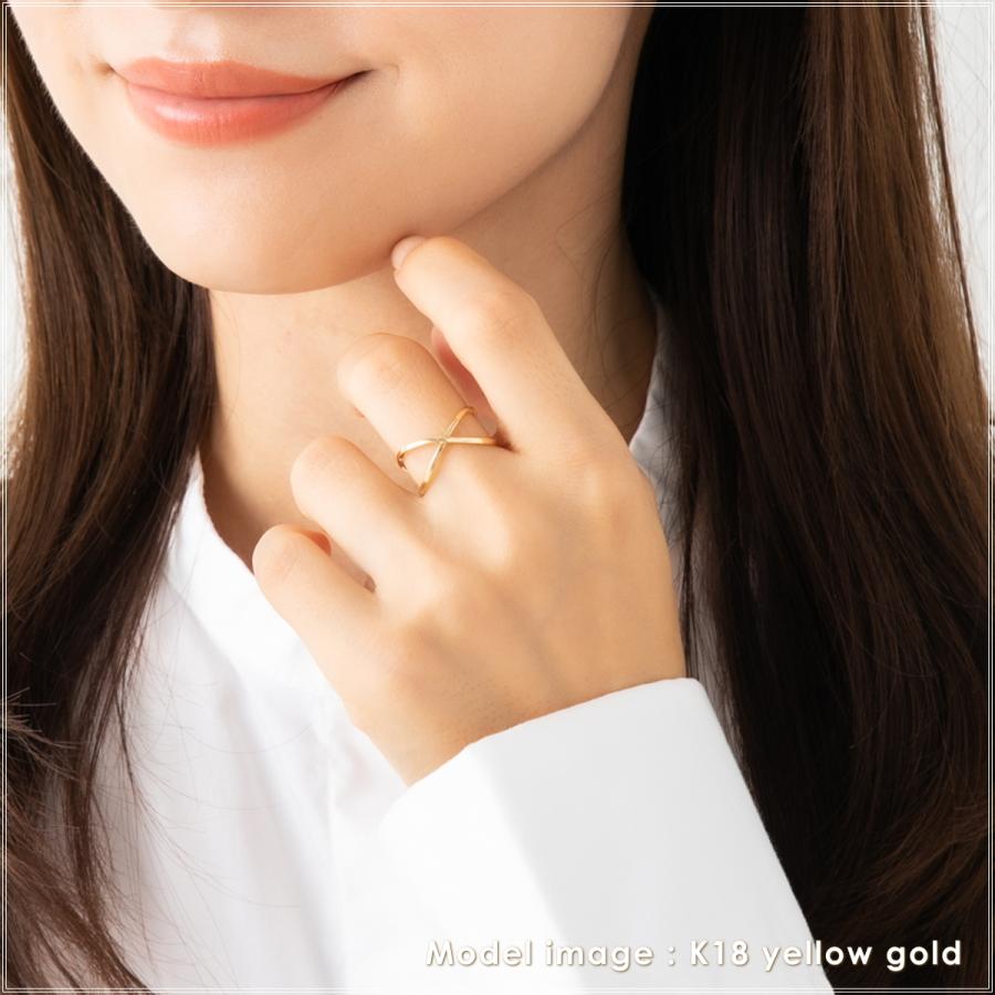 指輪 レディース リング 18金 18k k18 プレゼント 記念日 誕生日 30代 40代 50代 60代 彼女 妻 女性 人差し指 中指 薬指 「トワ」の画像