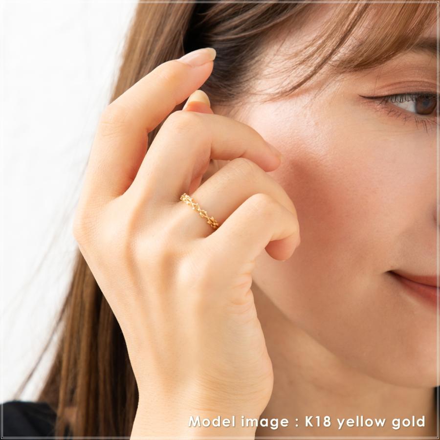指輪 レディース リング 18金 18k k18 プレゼント 記念日 誕生日 30代 40代 50代 60代 彼女 妻 女性 人差し指 中指 薬指 「ウィス」の画像