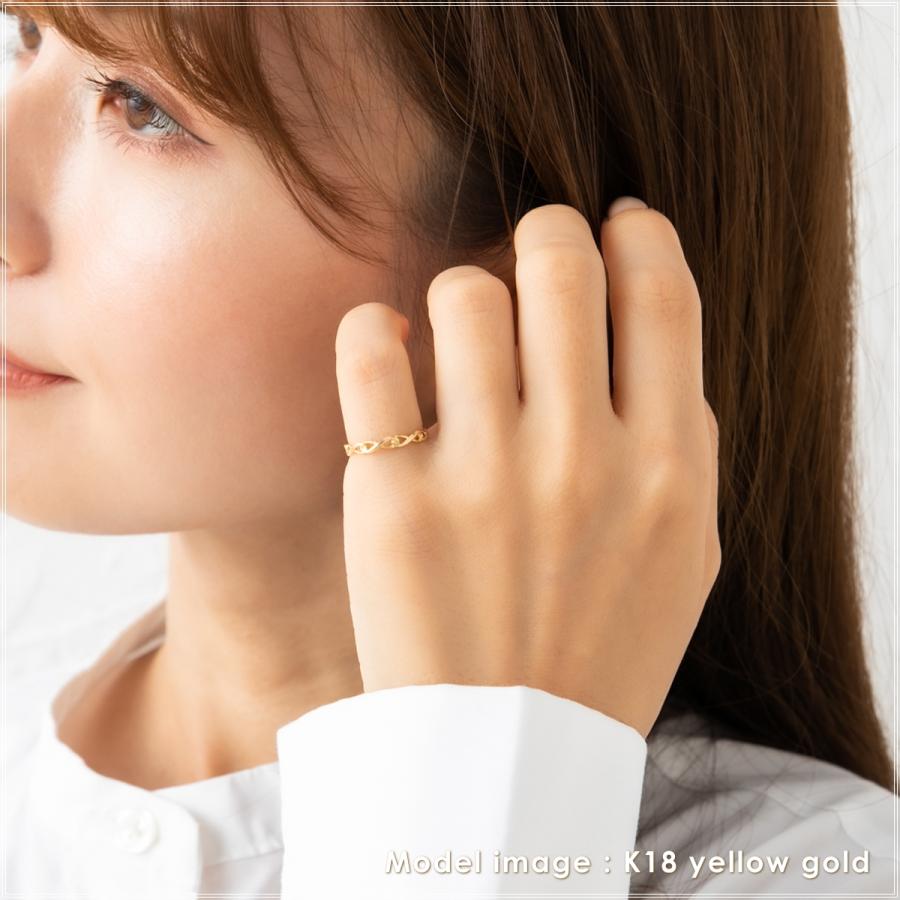 指輪 レディース ピンキーリング 18金 18k k18 プレゼント 記念日 誕生日 30代 40代 50代 60代 彼女 妻 女性 小指 「ヨンナ」の画像