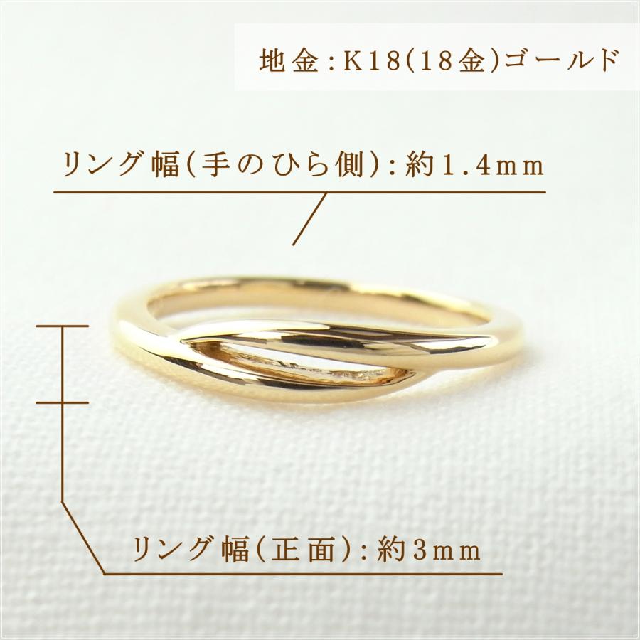 指輪 レディース ピンキーリング 18金 18k k18 プレゼント 記念日 誕生日 30代 40代 50代 60代 彼女 妻 女性 小指 「カティ」の画像