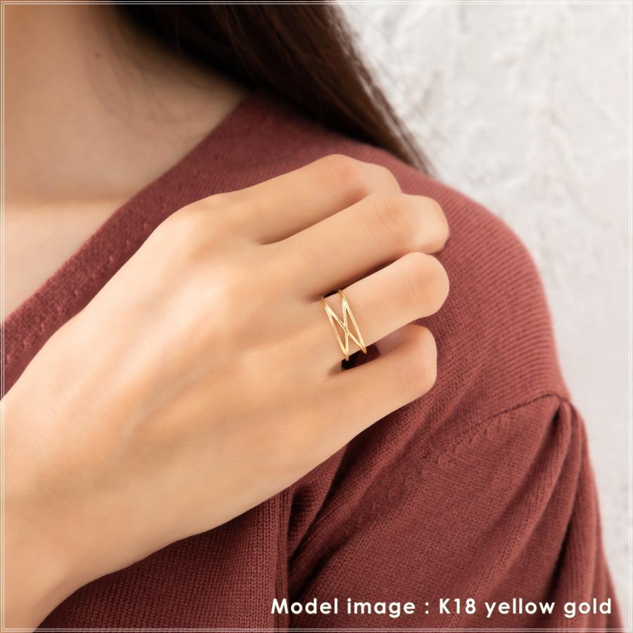 指輪 レディース リング 18金 18k k18 プレゼント 記念日 誕生日 30代 40代 50代 60代 彼女 妻 女性 人差し指 中指 薬指 「マリア」の画像