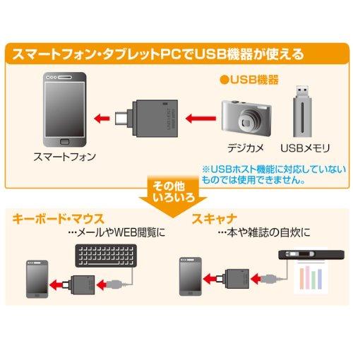 サンワサプライ USBホスト変換アダプタ(microUSB Bコネクタ オスーUSB Aコネクタ メス) スマホ・タブレット対応 AD-USB19BK｜polupolu-shop｜10