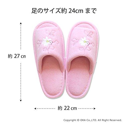 オカ スリッパ デイジーマルシェ ピンク 約24cmまで｜polupolu-shop｜02