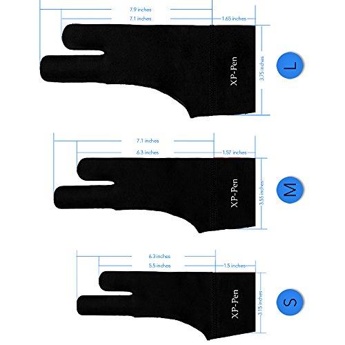 XPPen 絵描き 手袋 Sサイズ 二本指 グローブ 両利き通用 防汚ライクラ ペンタブ 液タブ トレース台用 AC08｜polupolu-shop｜02