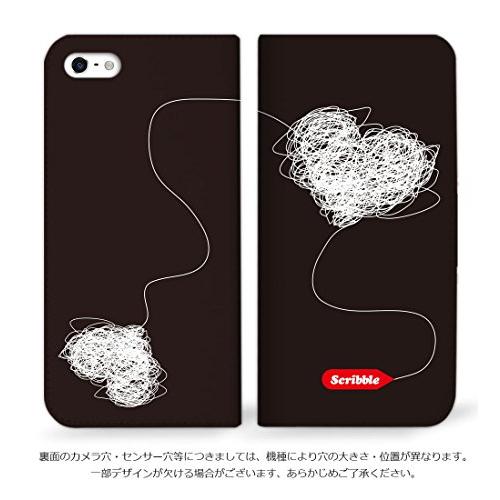 mitas iPhone7 ケース 手帳型 ベルトなし ハート 落書き アート B (249) NB-0276-B/iPhone7｜polupolu-shop｜02