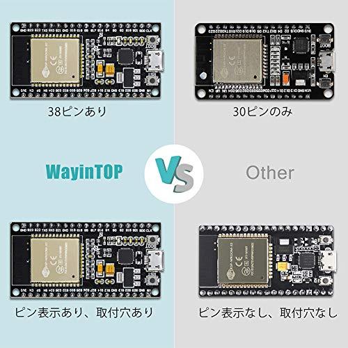 WayinTop ESP32開発ボード Wi-Fi + BLEモジュール ESP-WROOM-32実装済み デュアルコア 技適取得済み 2個入り 専用｜polupolu-shop｜03