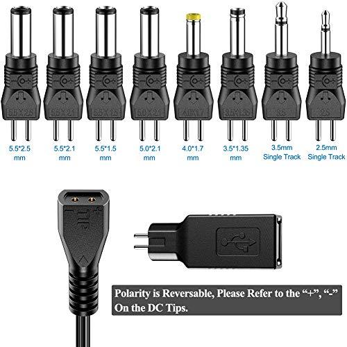 可逆極性 SoulBay 12W汎用ACアダプター マルチ電圧DC電源、 9個のコネクタ付き、 3Vから12Vの家庭用電化製品に対応 - 1000mA｜polupolu-shop｜03