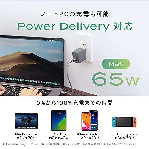 MOTTERU (モッテル) PD65W対応 PPS規格対応 USB-C×1ポート USB-A×1ポート 軽量 小型 合計最大63W AC充電器 エア｜polupolu-shop｜05