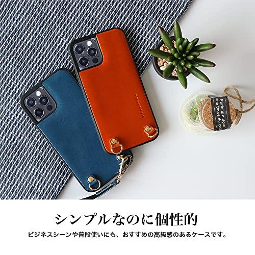 [HANATORA] iPhone ケース イタリアンレザー 本革 ダブルストラップホール ハンドストラップ付属 TGN-13ProMax-Black｜polupolu-shop｜11