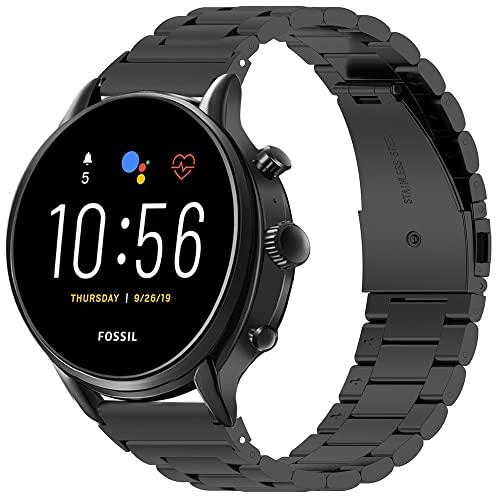 For Fossil Gen 5 Carlyle/Gen 5 Carlyle HR/Fossil Gen5E 44mm バンド22mm Ticwatc sB09T6T1XSJ