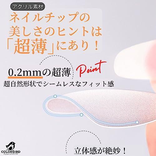 COLORBIRD ネイルチップ 超薄 ロング クリア 240枚 夏 サンディング 自然なフィット感 つけ爪 (ラウンドL, 240pcs)｜polupolu-shop｜04