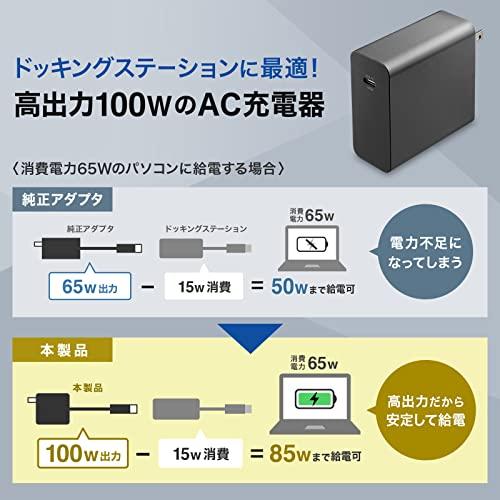 サンワサプライ USB PD対応AC充電器（PD100W・TypeCケーブル付き） ACA-PD93BK｜polupolu-shop｜03