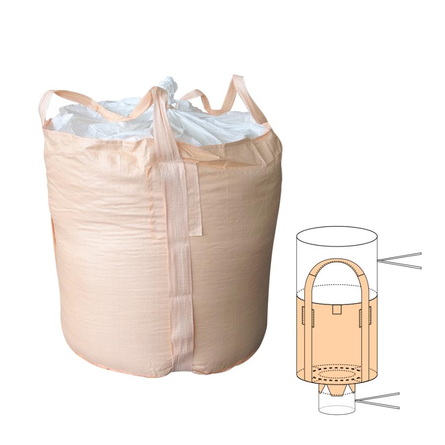 フレコンバック 丸型 排出口あり 上部全開 下部半開 1100Φx1100H 1枚 1t対応 バージン材使用 UV剤 FT-003V : ポリ ...