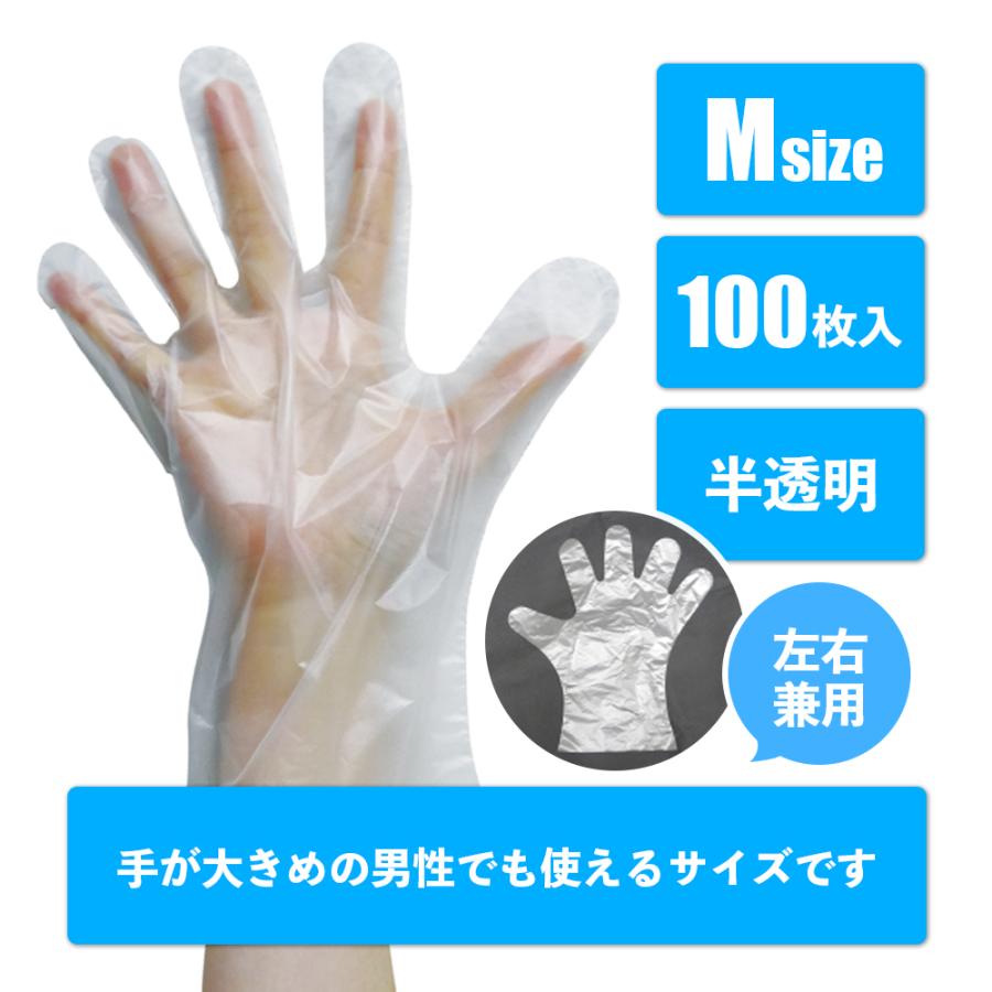 サンキョウプラテック（SANKYO PLATEC） ポリエチレン手袋 HD Mサイズ