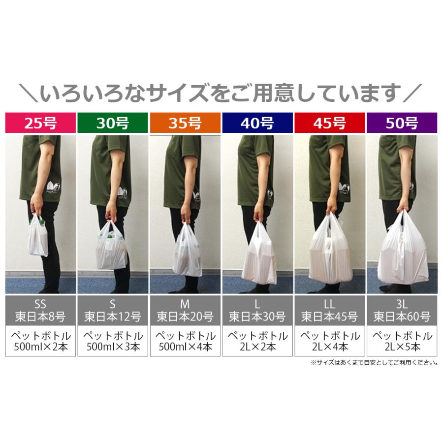 レジ袋 厚手 西日本 45号 (東日本45号) ブロック有 30x53cm マチ14cm 0.019mm厚 紺 100枚x10冊 RB-45kobako サンキョウプラテック｜poly-stadium｜06