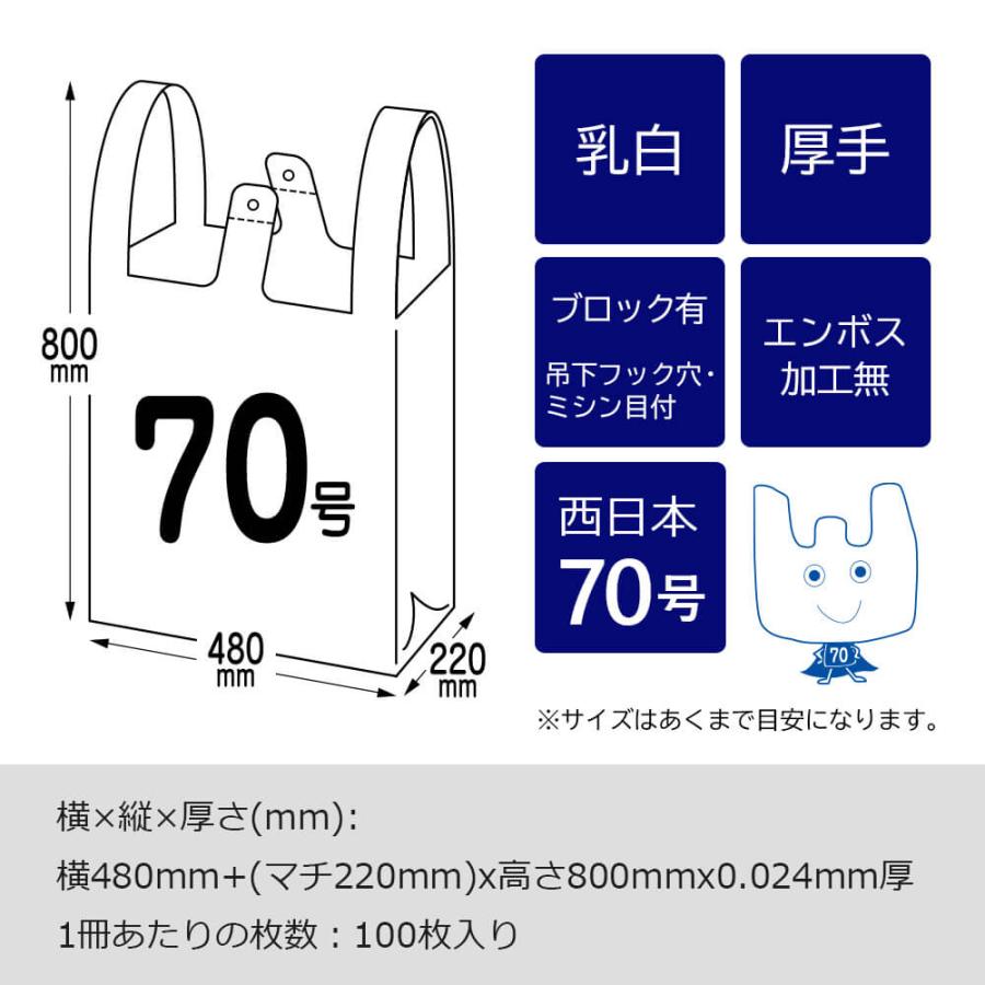サンキョウプラテック（SANKYO PLATEC） レジ袋 厚手 西日本 70号 大型