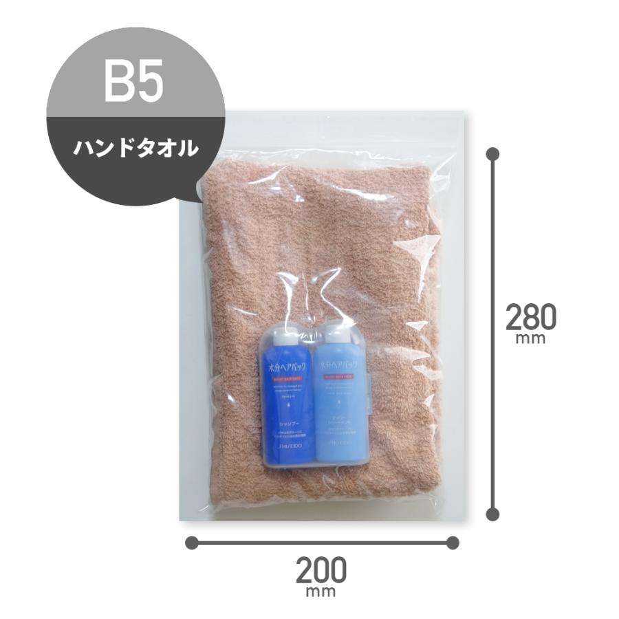 チャック付きポリ袋 B5サイズ 透明 20x28cm 0.040mm厚 100枚x25冊x10箱 ZI-04-10 サンキョウプラテック｜poly-stadium｜02