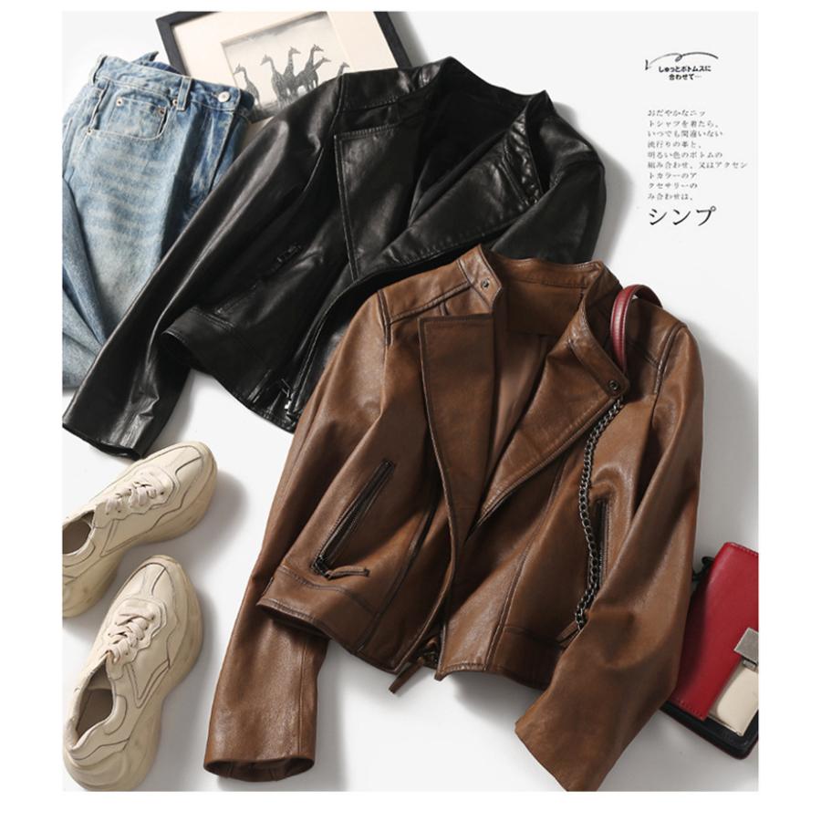 新発売の 本革 レザージャケット レディース ノーカラー ライダースジャケット 羊革 ラムレザー 長袖 ゆったり 柔らか コーヒー色 ブラック Cpbm218 Polycity 通販 Yahoo ショッピング 最安 Www Doctor Plan Com