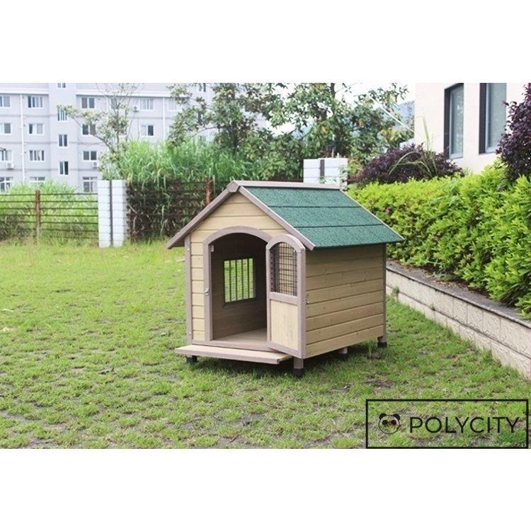 犬小屋 犬 別荘 飼育ケージ 小動物ケージ 組立式 120*85*105cm 松の木 室外 木製 中型犬用 大型犬用 XXLサイズ|polycity|04