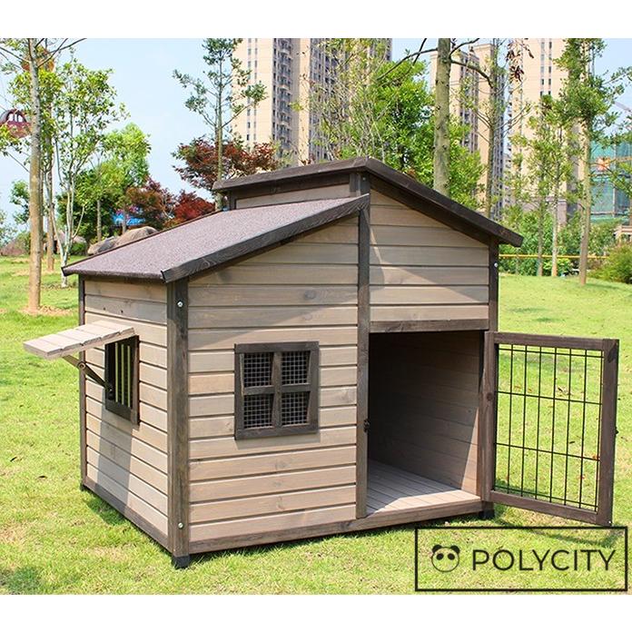 大型 犬小屋 犬 Xxlサイズ 別荘 飼育ケージ 小動物ケージ 101 5 116 110cm 組立式 松の木 室外 木製 ハイラル松 防腐材 中型犬用 大型犬用 Cw16 Polycity 通販 Yahoo ショッピング