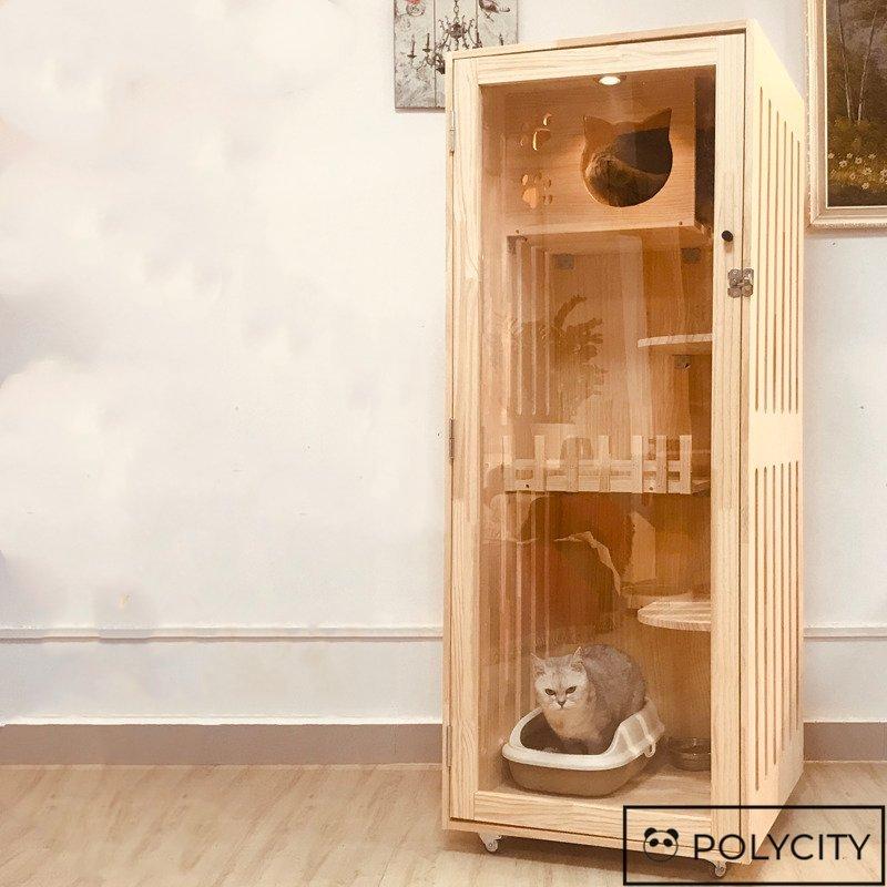 新作モデル 大型 猫ハウス 猫の別荘 松の木 猫用 猫キャビネット 猫の家 天然木 防腐材 60 60 150cm 36kg 組立式 日本全国送料無料 Jeannesauve Org