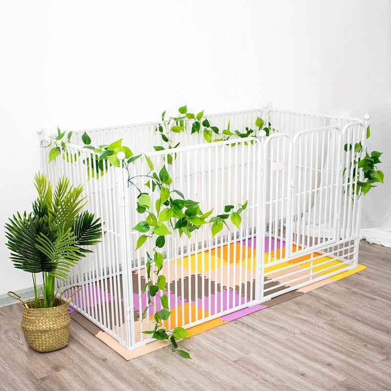 ペットサークル スチール製 Diy 脱走防止柵 ドア付き ペットフェンス 大型犬用 犬ゲージ 侵入防止