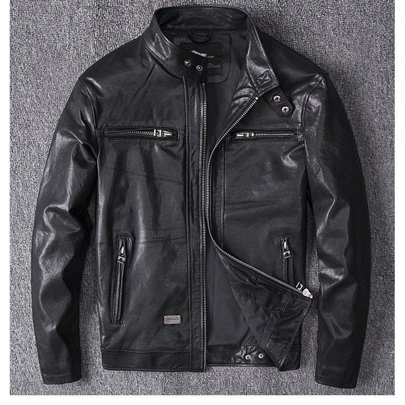 超熱 羊の皮 レザージャケット スタンドカラー 羊の皮 スタンドカラー オートバイ 羊革 本革 ライダースジャケット 革ジャケット 春夏秋冬 防風 バイクジャケット メンズ レザージャケット ジャケット Cssgrid Cc