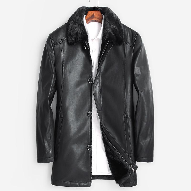 人気特価激安 新作 男性用 羊の皮 本革 レザー 男性 中丈 ミンクライナー 折り襟 パーカ服 メール便送料無料 Valora Cz