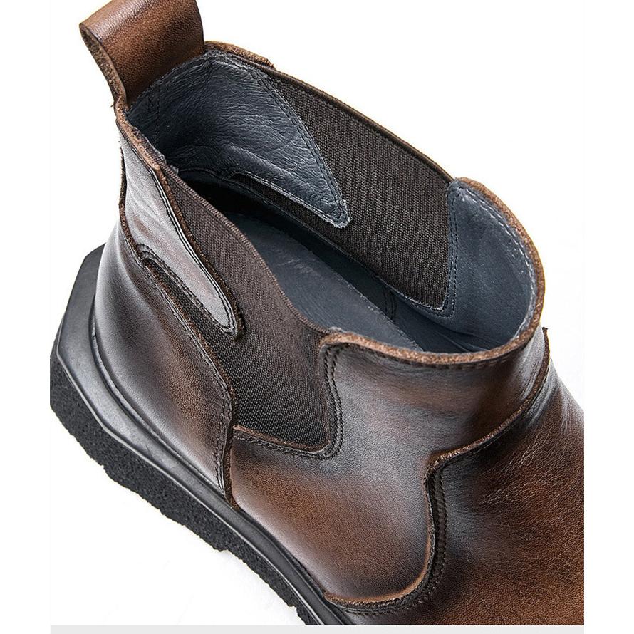 一部予約 ハイカット チェルシーマーティン靴 レトロ エレン ショートブーツ 男性 革靴 新作 厚底 機関車ブーツ ファッション ビジネスシューズ サイズ 38 Www Saudiajal Com