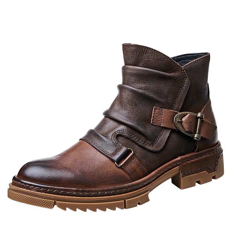 秋 イギリス風 レトロ 機関車 マーティンブーツ 男性 ハイカット ブーツファッション メンズ 牛革靴 Sxz091 Polycity 通販 Yahoo ショッピング