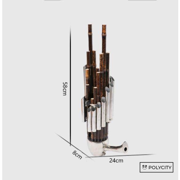 繊細で本物そっくりの職人 笙 雅楽 和楽器 17リード 初心者 シチク 白管 D調 シチクシェン笛 高さ 58cm コクタン製足 銅メッキの笙 Syou2 Polycity 通販 Yahoo ショッピング