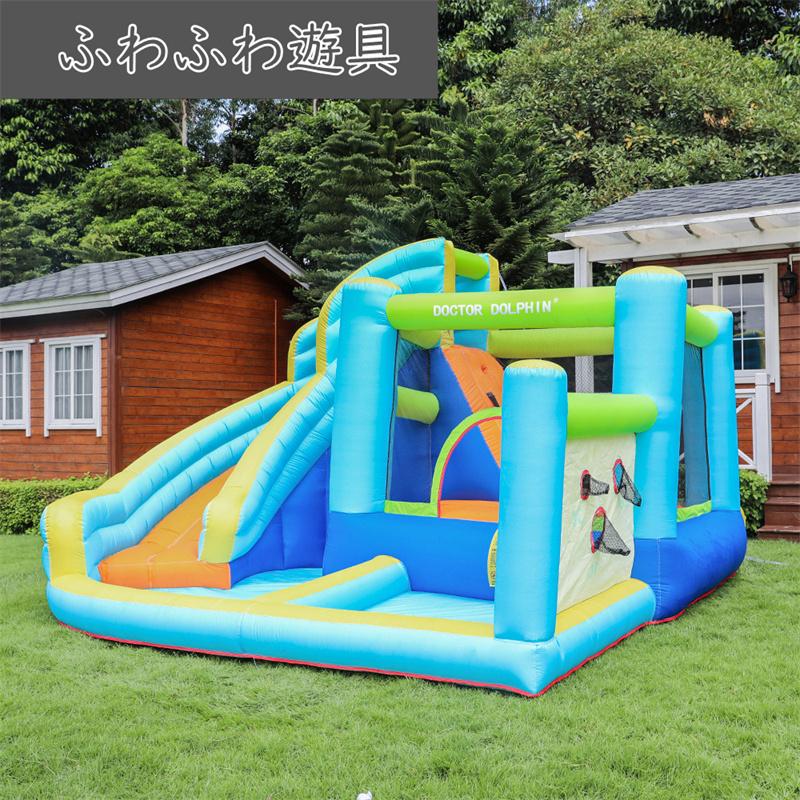 ほぼ未使用 [乾湿両用/送風機付き] プール 遊具 すべり台 滑り台 大型遊具 エア遊具 エアー遊具 ウォータースライダー アウトドア ふわふわ遊具 トランポリン 【XU1136997471】(40913円)