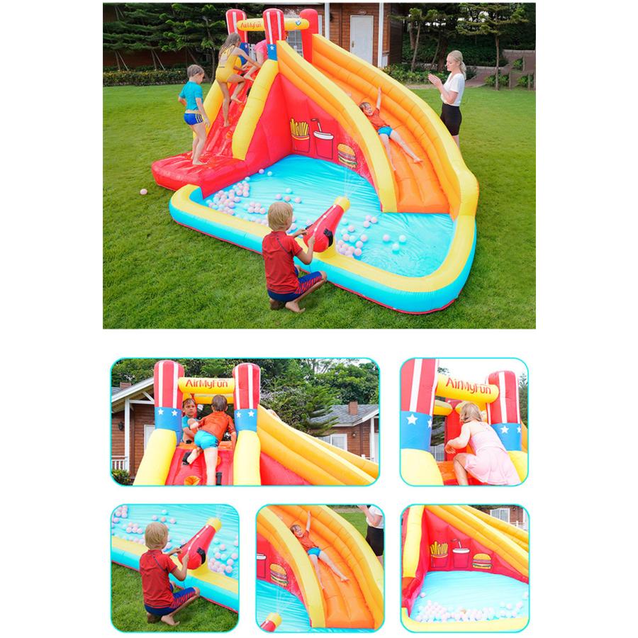 【〜6/6まで出品】 [乾湿両用/送風機付き] プール 遊具 すべり台 滑り台 大型遊具 エア遊具 エアー遊具 ウォータースライダー アウトドア ふわふわ遊具 トランポリン 【1504194183】(54126円)