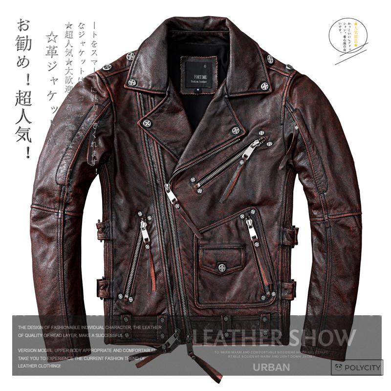代引不可 美品登場 ライダースジャケット メンズレザージャケット 頭層うしの皮 ラペル 磨いてユーズド加工 ショート レトロ かっこいい ファッション 珍しい Skylanceronline Com