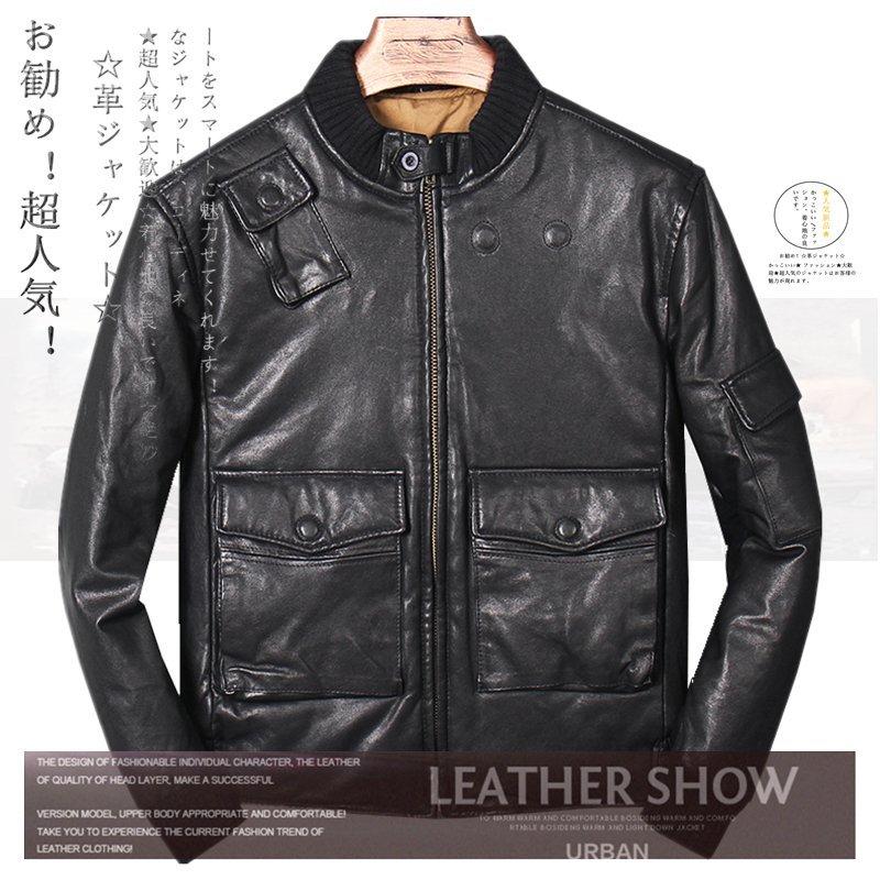 最新作の メンズレザージャケット ダウンジャケット 羊革 お勧め 秋冬新作 立ち襟 ファッション かっこいい 紳士 簡約 アメリカスタイル 暖かい 厚い コート アウター
