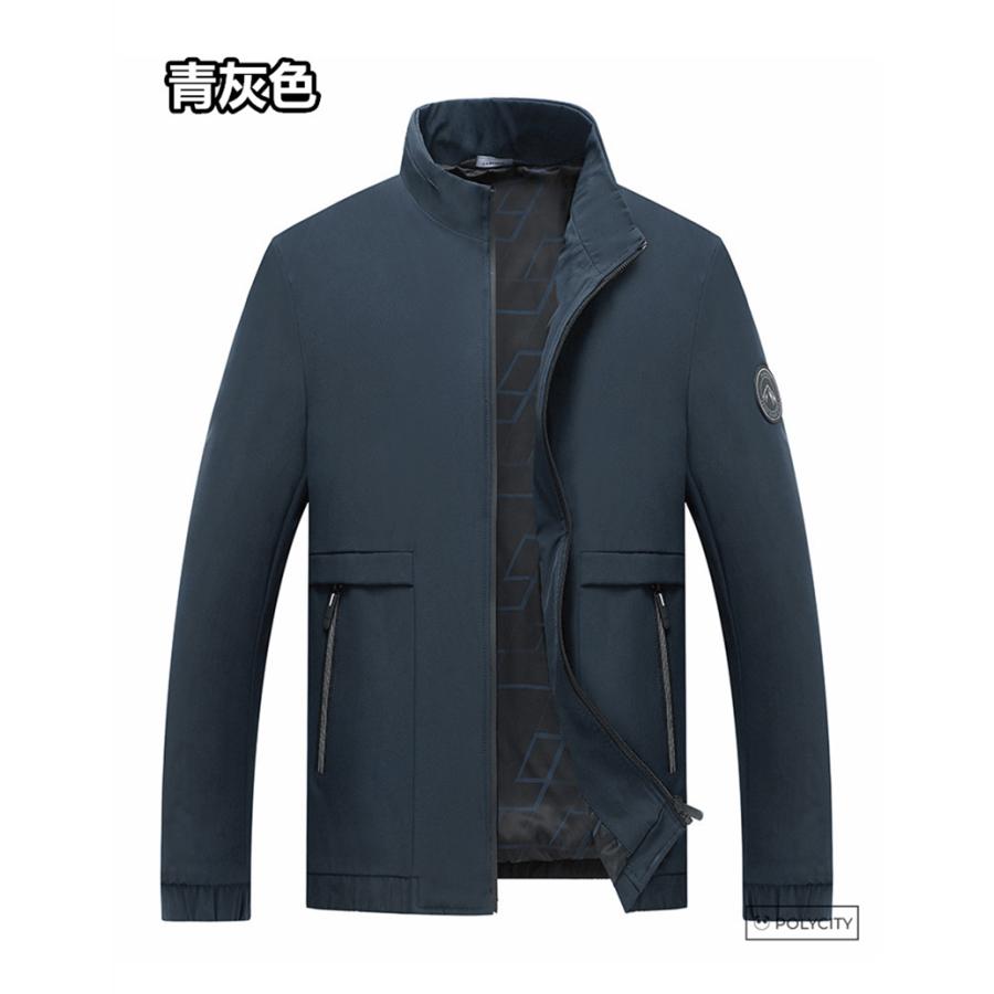 新品 中年 高齢者 メンズ ショートジャケット ビジネス カジュアル ファッション 立ち襟 コート 2カラー選択可能｜polycity｜02