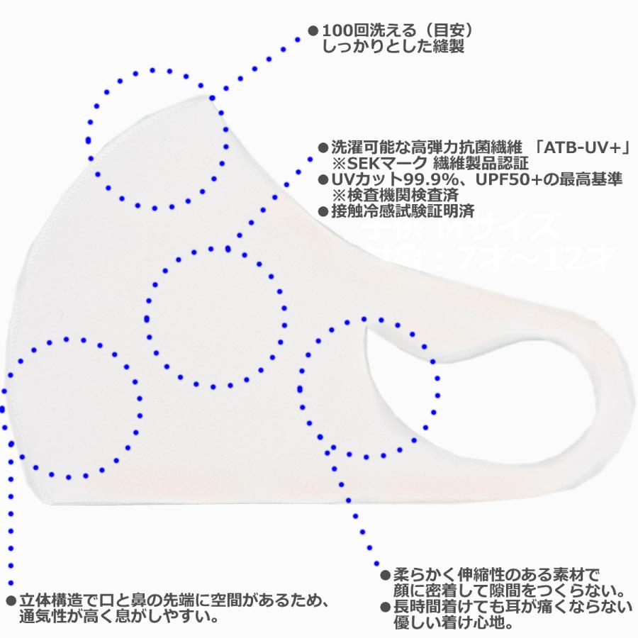 マスク 洗える 大人サイズ 送料無料 ATB-UV + MASK ロゴなし ホワイト 立体マスク 抗菌 消臭 吸水 速乾 UVカット ...