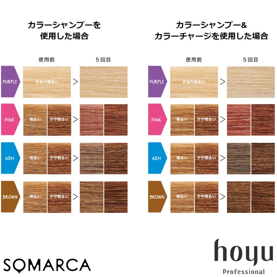 ホーユー ソマルカ カラーシャンプー パープル 150ml  ＋ カラーチャージ パープル (ヘア トリートメント・染毛料) 130g セット 送料無料｜pom-store｜03