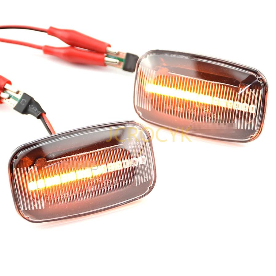 1ペア LED サイドウィンカー サイドマーカーランプ スモークレンズ