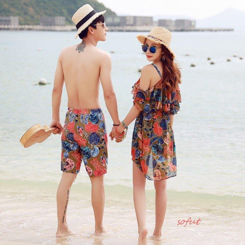 超 ペアルック 水着 カップル水着 メンズ レディース 花柄 サーフパンツ お揃い水着 夏休みセクシー可愛い 海水浴 ビキニ Laf Pomp 通販 Yahoo ショッピング