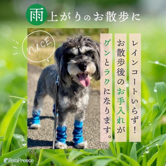 犬 靴下 レッグガード 室内 脱げにくい けが防止 汚れ防止 転倒防止 包帯 可愛い おしゃれ 4足1セット レッグガード ボーダー S・M 3169 ポンポリース | PomPreece | 03