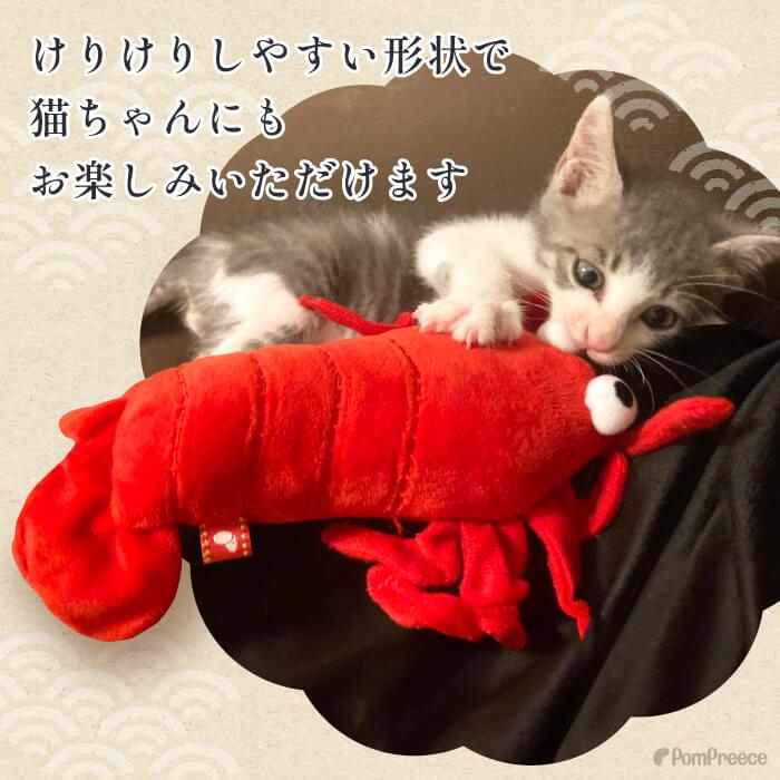 犬 猫 おもちゃ ぬいぐるみ ストレス解消 音付き 可愛い プレゼント エビ PeePeeディスプレイTOY 伊勢エビ 4117 ポンポリース | PomPreece | 01