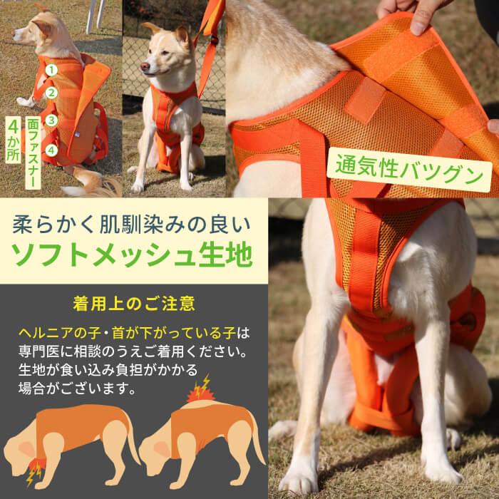 PomPreece（ポンポリース） 犬 介護用ハーネス 全身 後ろ足 腰 体幹