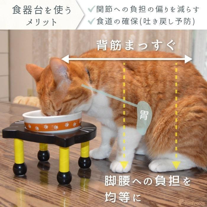 PomPreece（ポンポリース） 猫 猫用品 可愛い 食器台 木製 フード