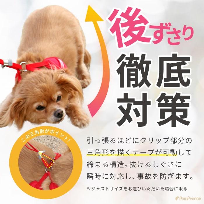 仔犬 子犬 パピー 老犬 器官に優しい 犬 ハーネス 抜けない リード付 胴輪 おしゃれ 小型犬 中型犬 スーパーハーネス＆リードセット 3S〜3号 9713 ポンポリース | PomPreece | 03