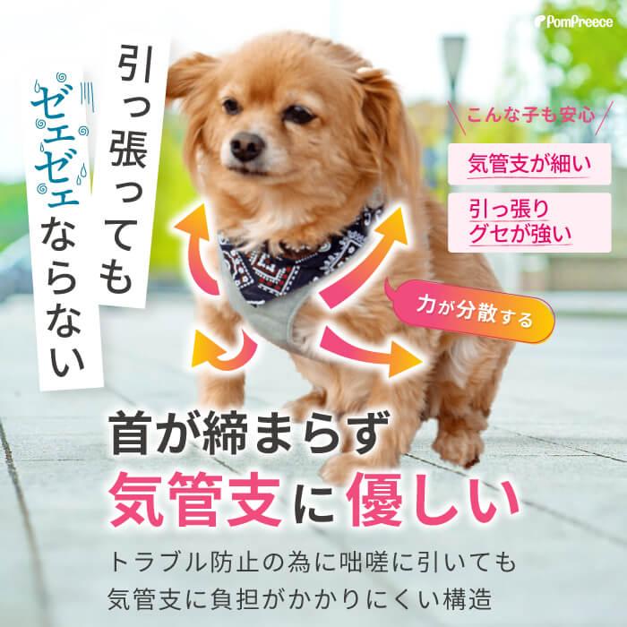 PomPreece（ポンポリース） ハーネス 犬 抜けない 器官に優しい リード