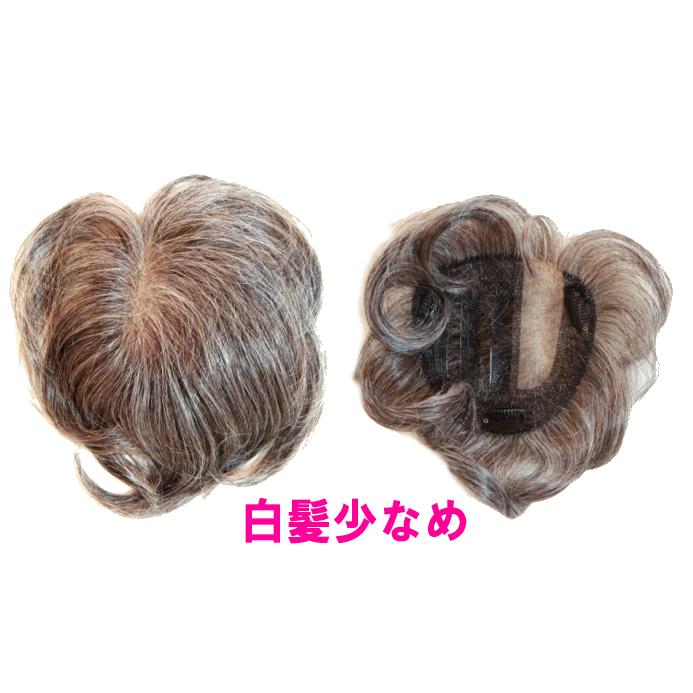 ヘアーピース/カバーピース 人毛ウィッグ/mix混毛/白髪多め ヘアーピース/カバーピース 人毛ウィッグ/mix混毛/白髪多め
